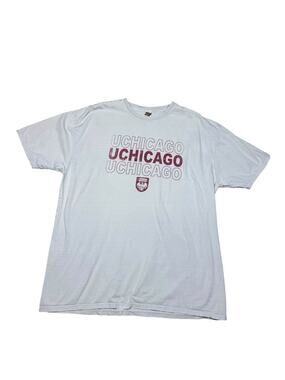 University of Chicago Cream Blue 84 Graphic Logo T-Shirt Tee Size XL